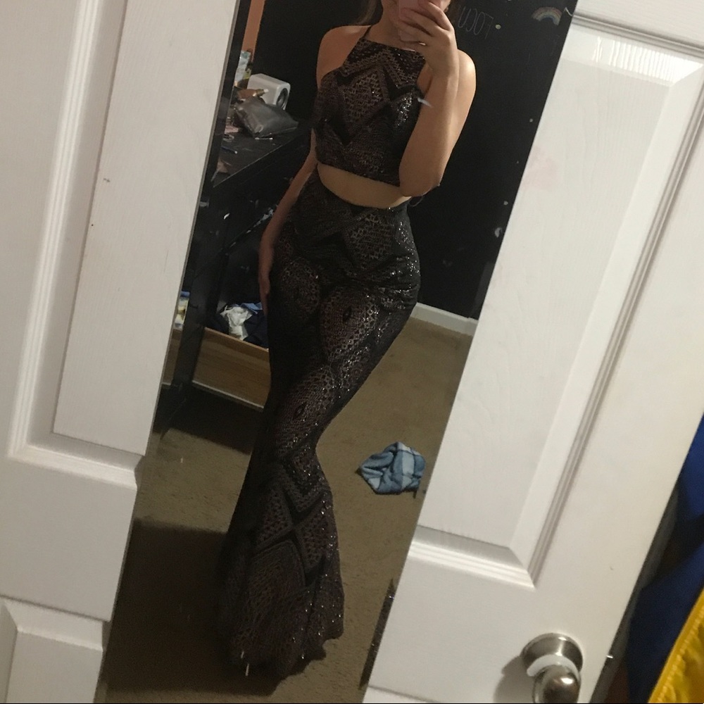 Windsor Bronze and Black Prom Dress, worn once